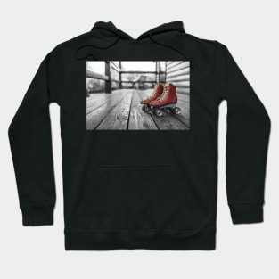 80s Retro Red Rollerskates Hoodie